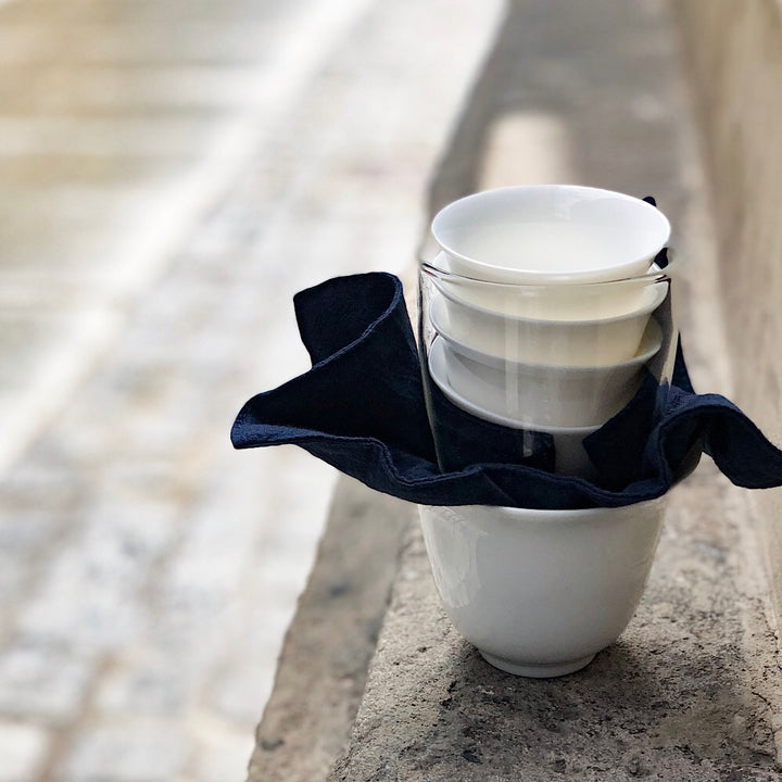 Porzellan Gaiwan Tee Set zum Reisen in weiß