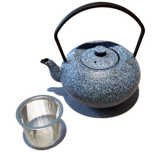 China Teekanne aus Eisen Blau klein