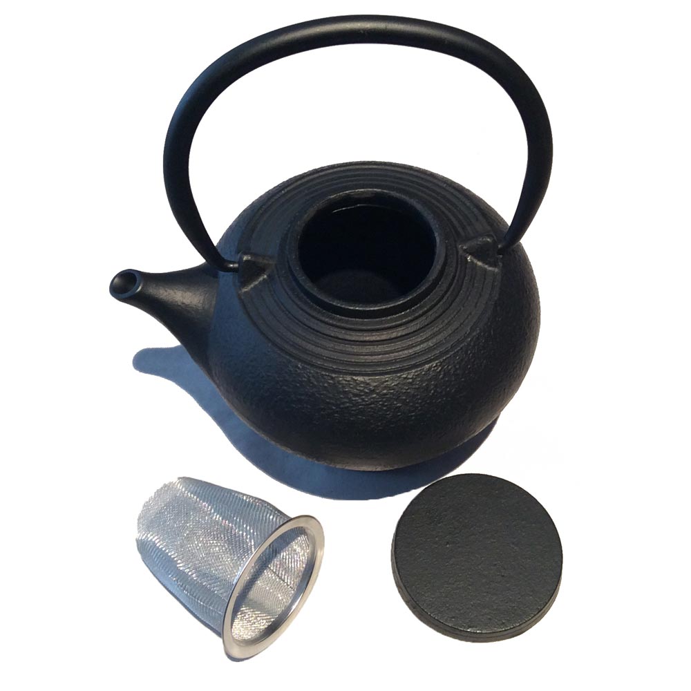 Eisen Teekanne China Schwarz mit Sieb